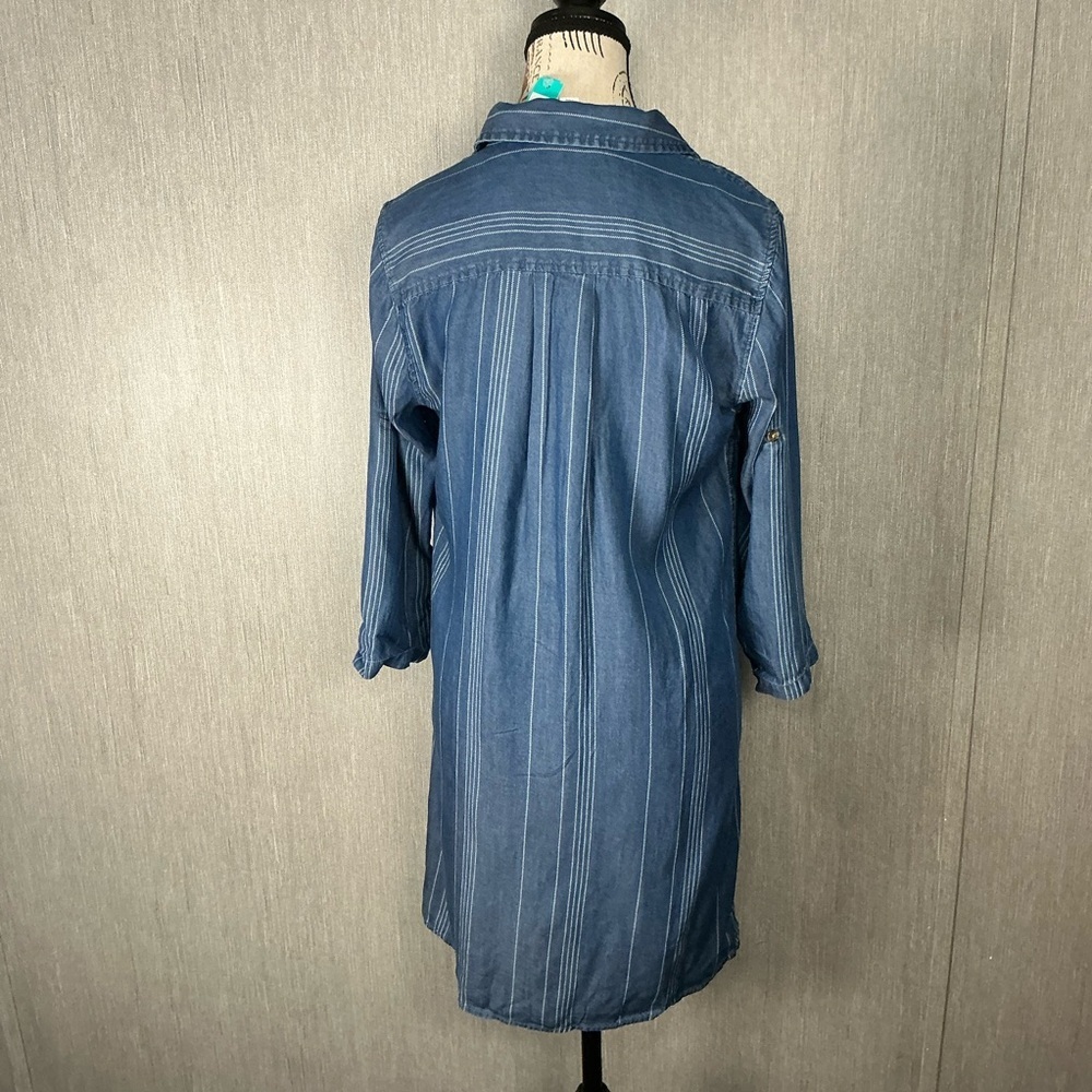 Market Spruce Blue Stripe Tunic Shirt Dress Size XS - Picture 4 of 12